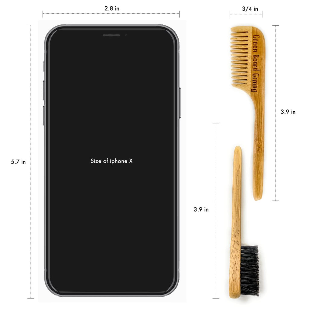 Sapling Grove Mustache Brush & Comb Set – 4 Piece