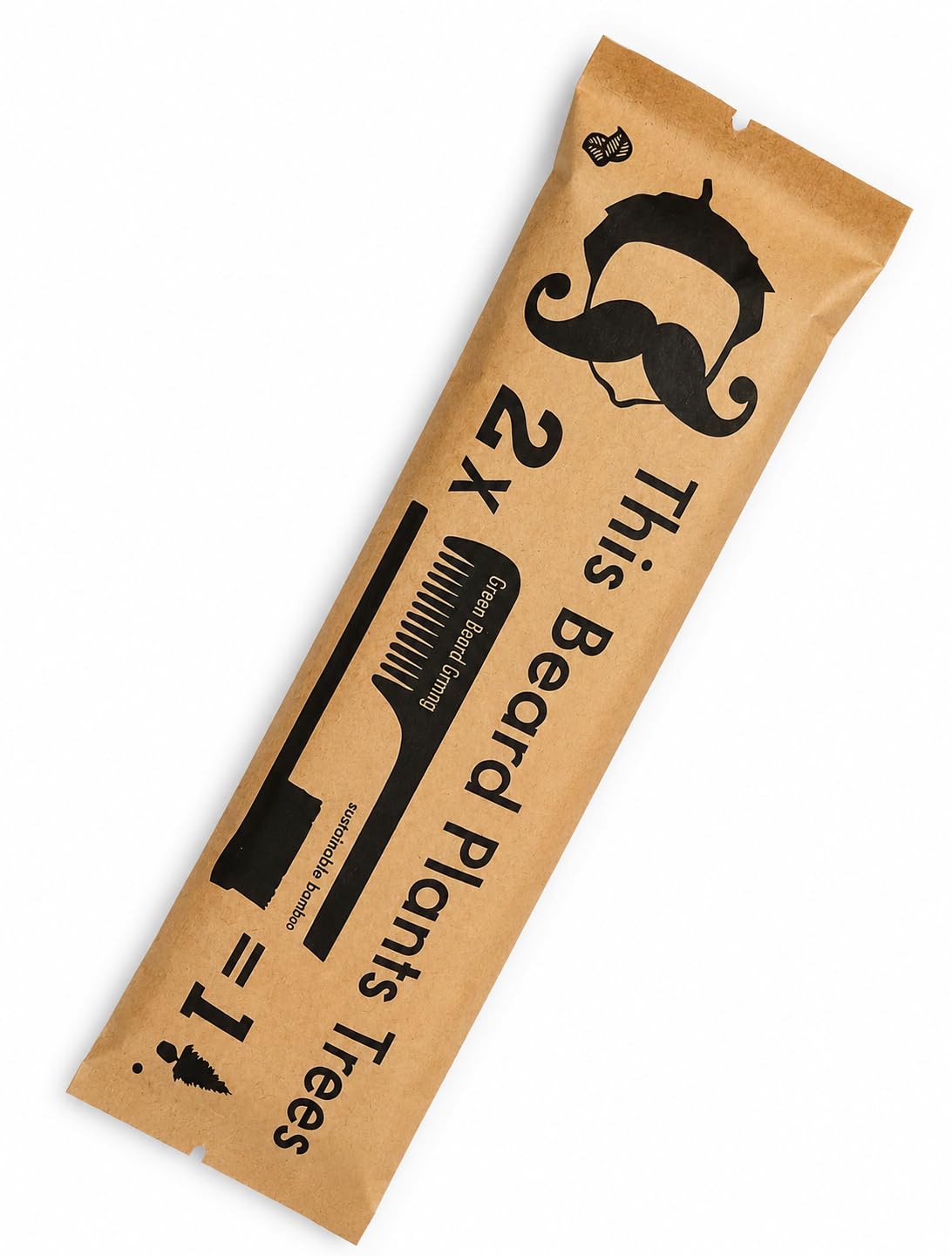 Sapling Grove Mustache Brush & Comb Set – 4 Piece