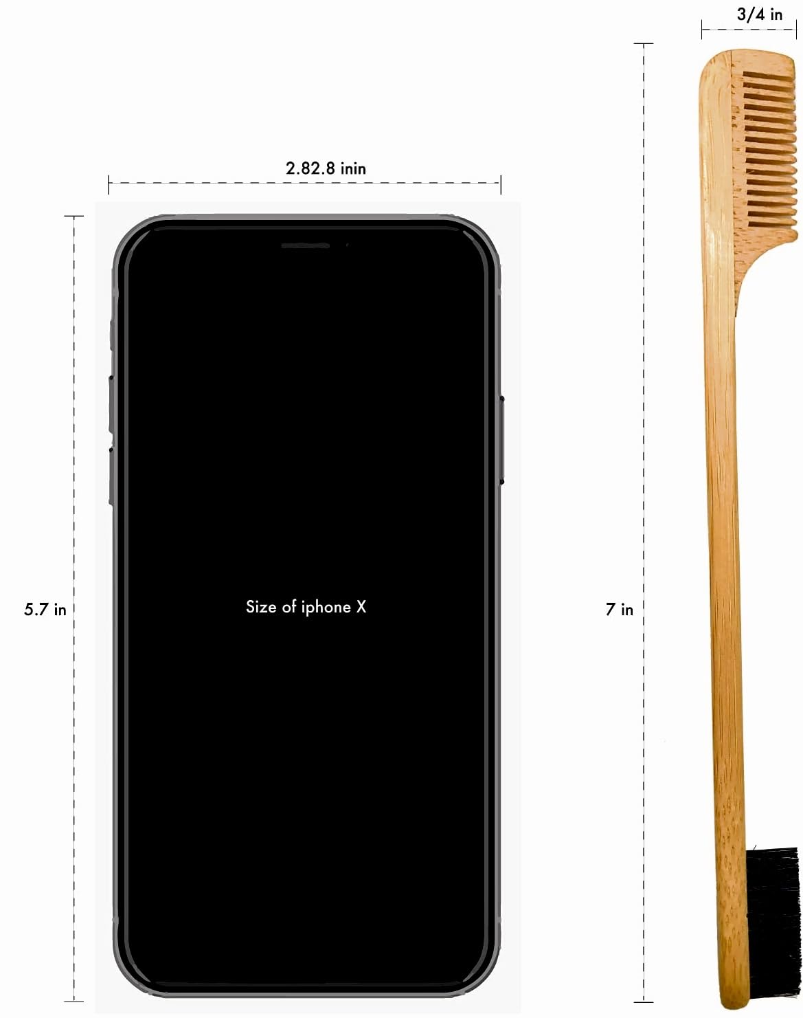 2-in-1 Sapling Mustache Brush & Comb (2-pack)