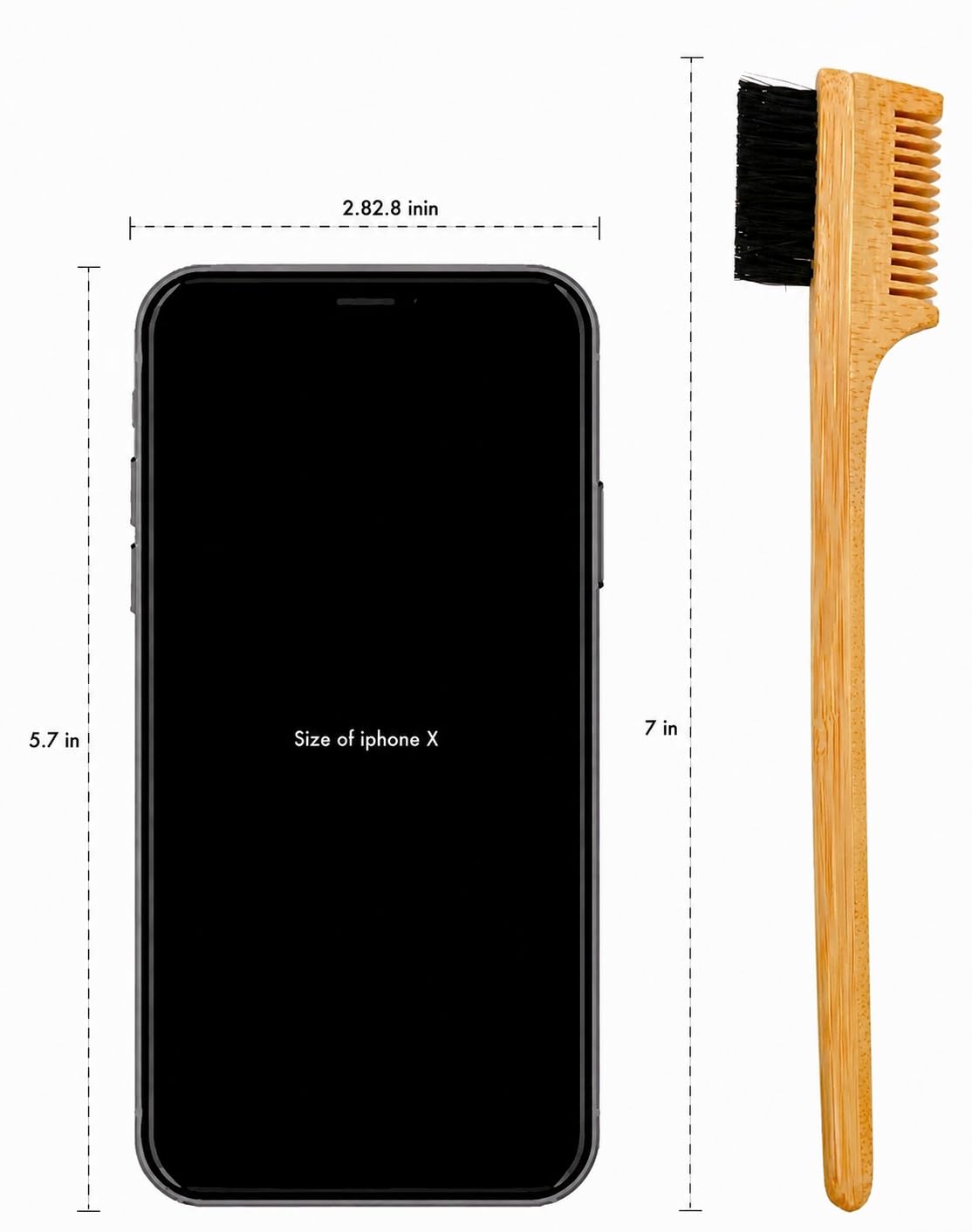 2-in-1 Split-leaf Sapling Mustache Brush & Comb – 2-Pack
