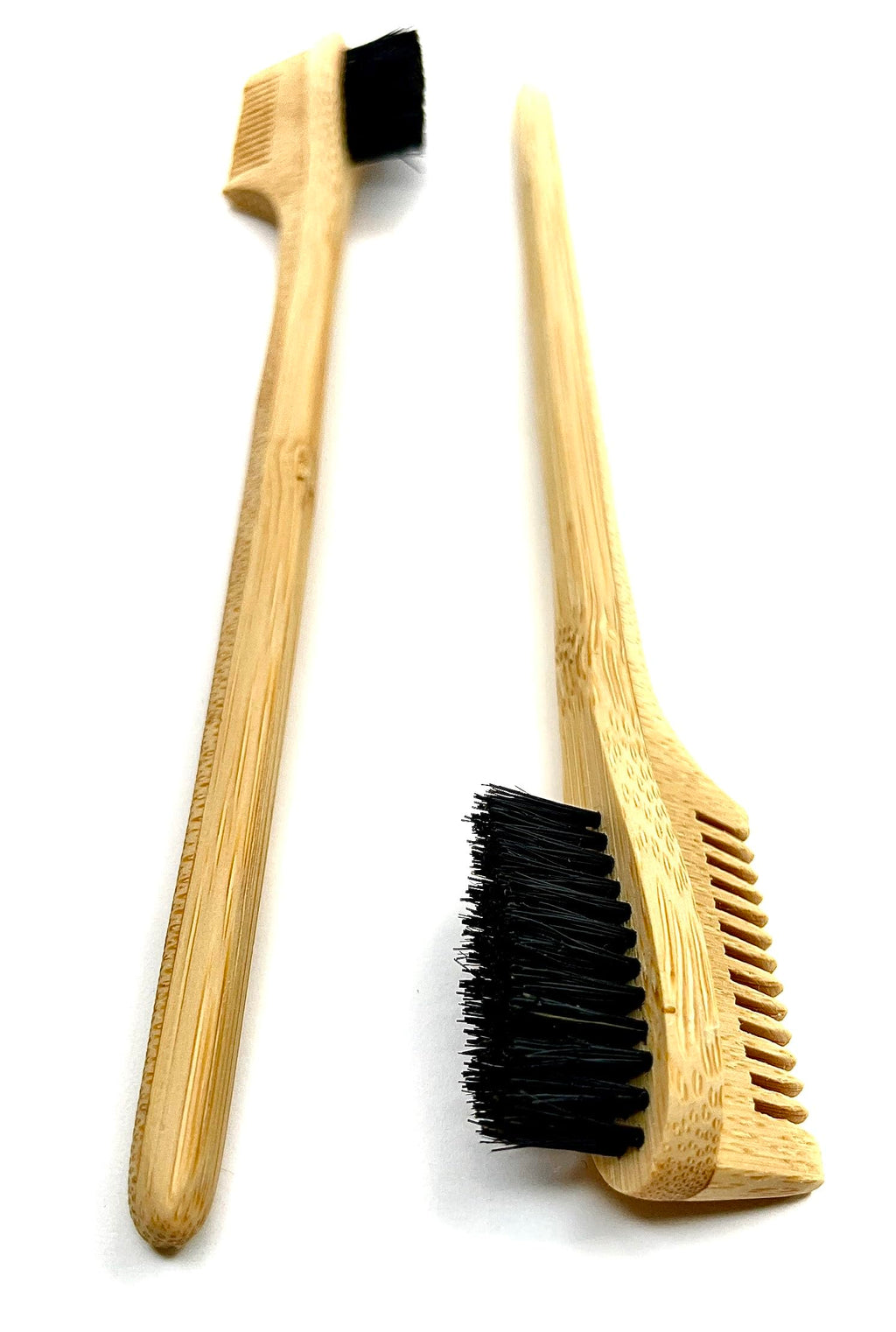 2-in-1 Split-leaf Sapling Mustache Brush & Comb – 2-Pack