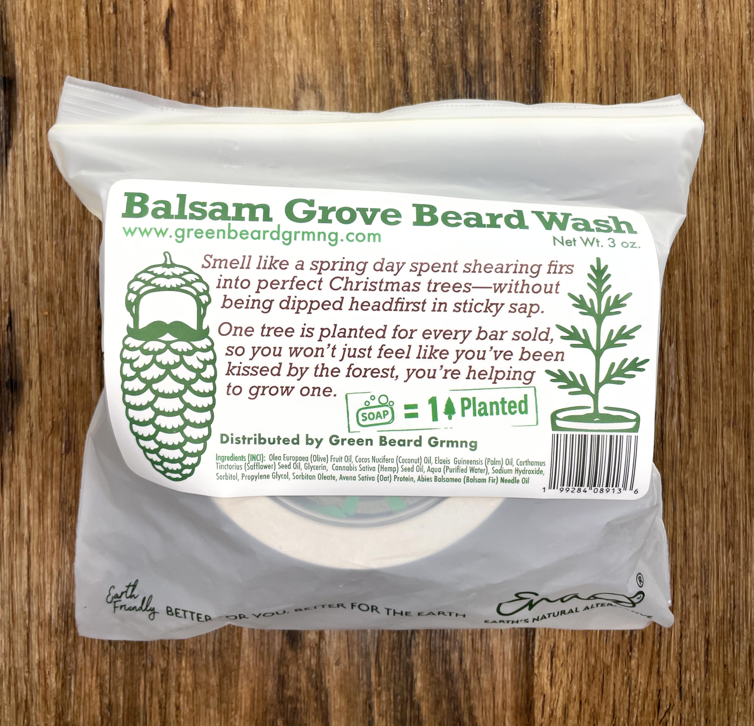 Green Beard Grmng Beard Wash Bar – Solid Beard & Mustache Shampoo