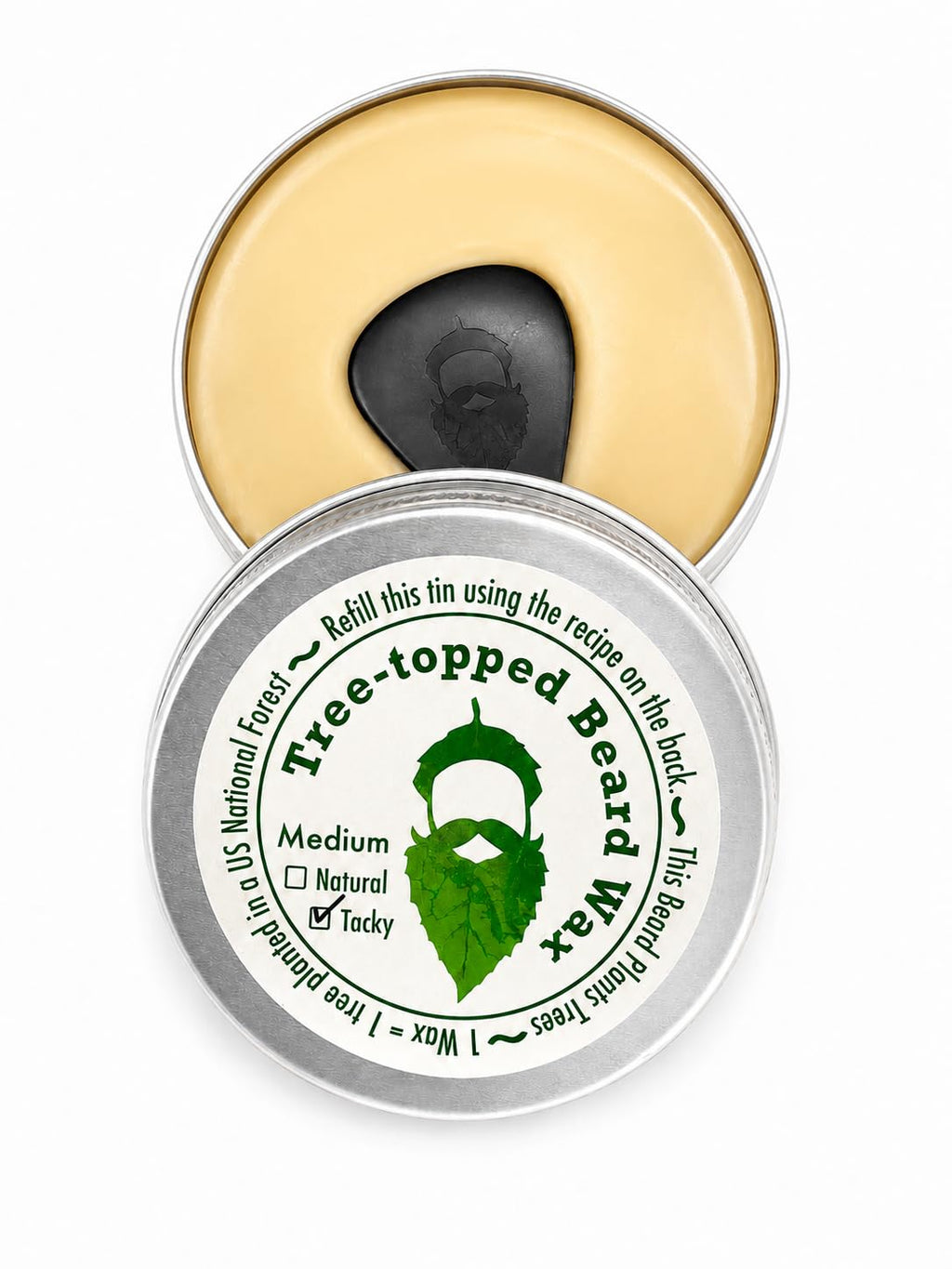 Tree-Topped Beard Wax – Medium & Tacky – 2 oz