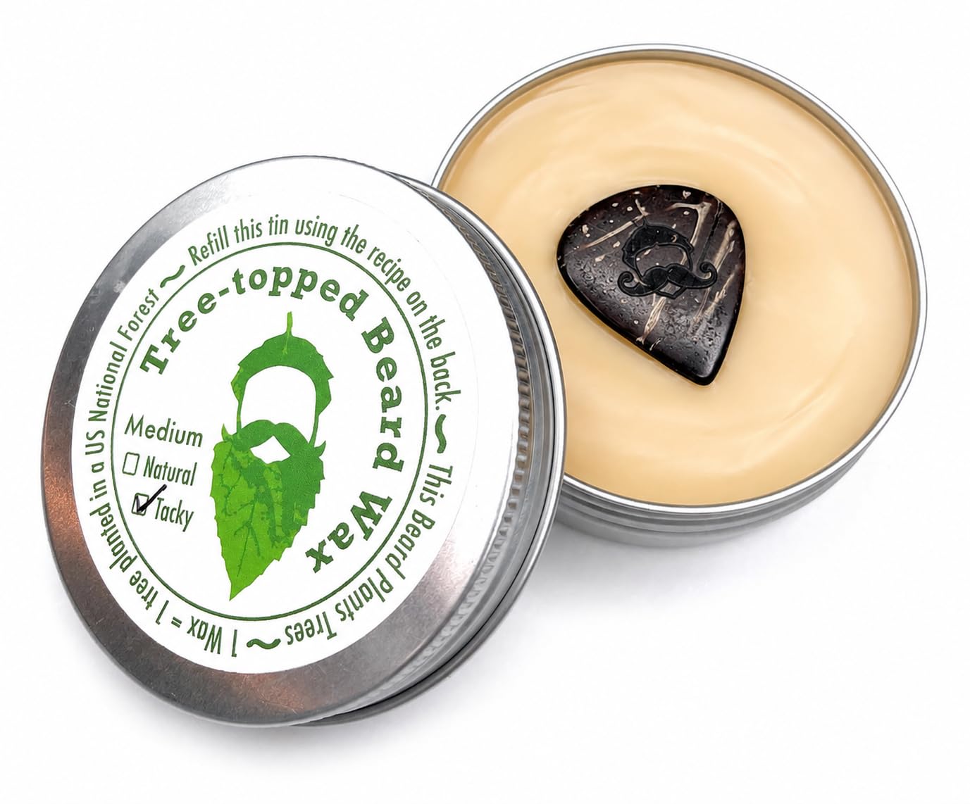 Tree-Topped Beard Wax – Medium & Tacky – 2 oz