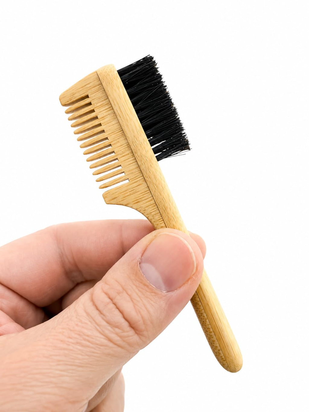 2-in-1 Split-leaf Sapling Mustache Brush & Comb – 2-Pack