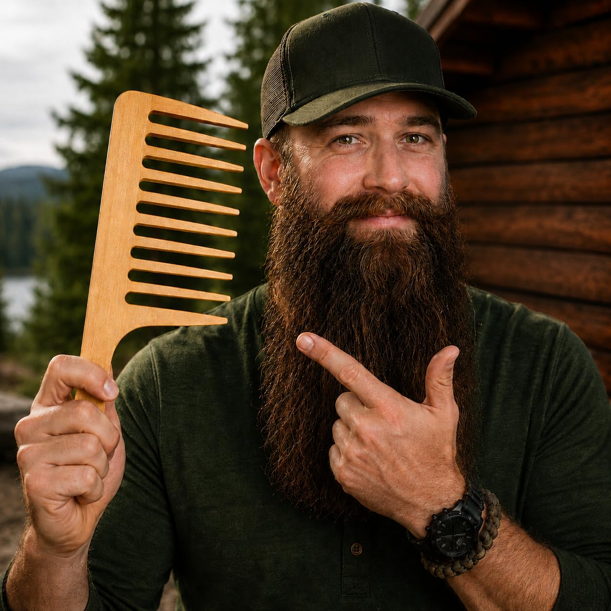 Sequoia Beard Rake - XL Oversized Detangler Comb