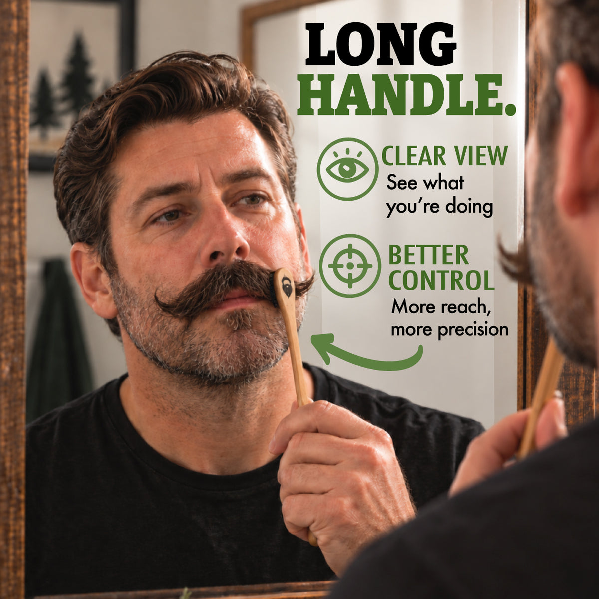 2-in-1 Sapling Mustache Brush & Comb (2-pack)