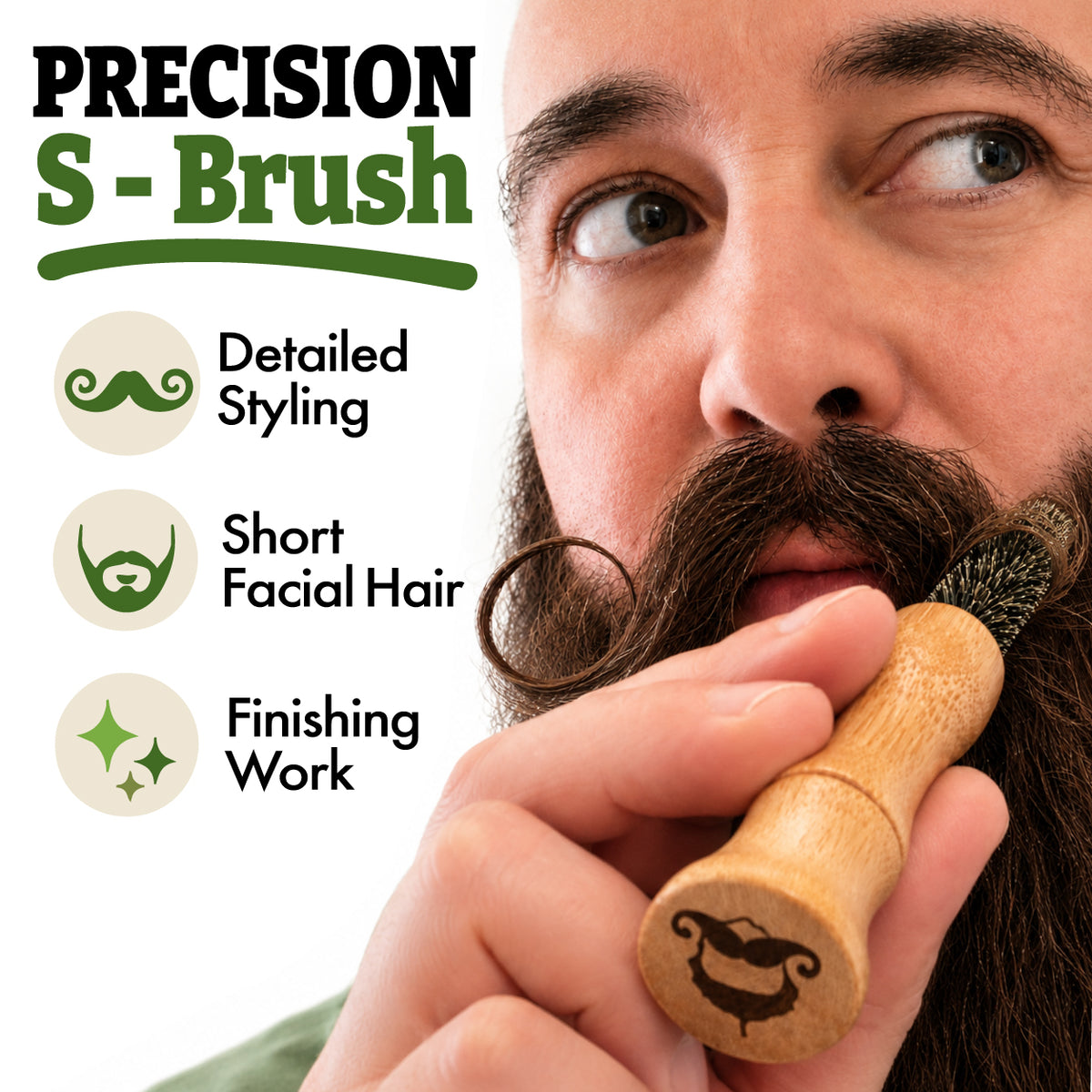 Twisted Timber Round Mustache Brush (2-Pack)