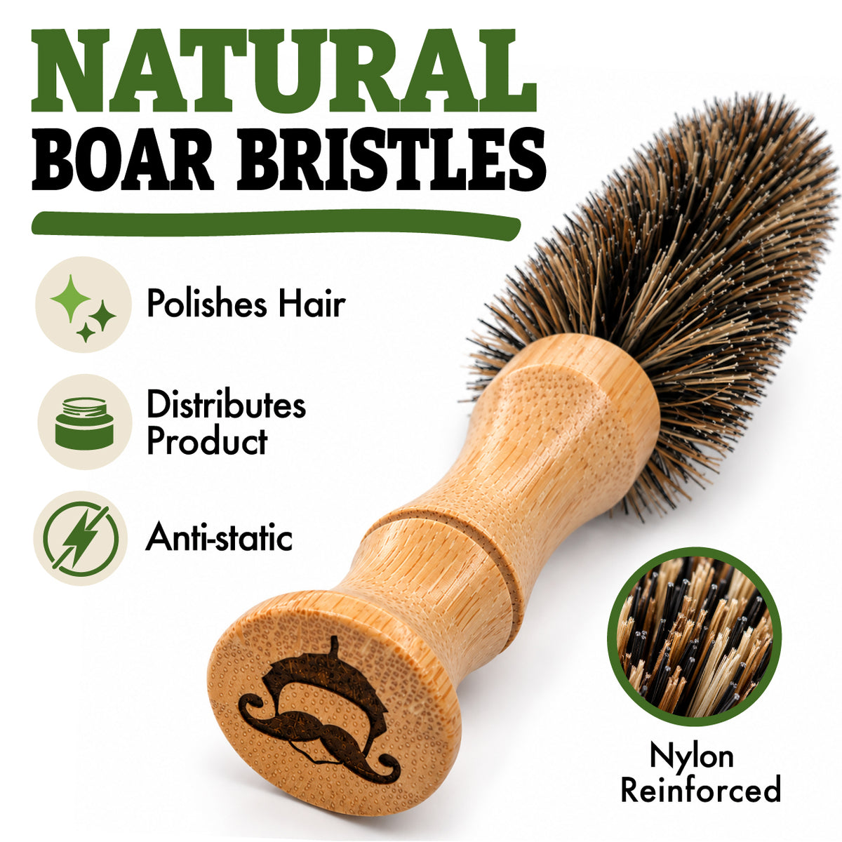 Twisted Timber Round Mustache Brush (2-Pack)