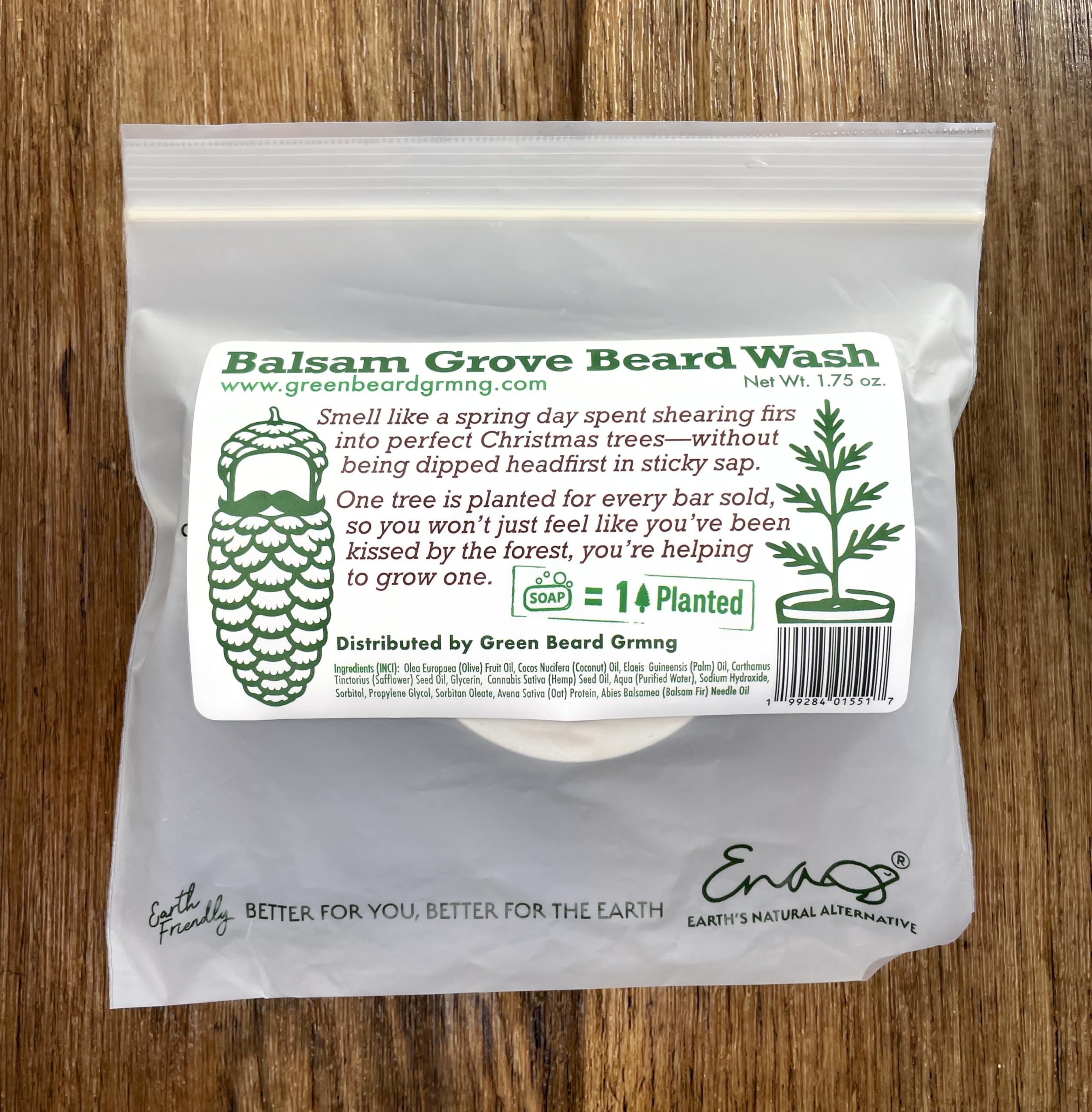 Green Beard Grmng Beard Wash Bar – Solid Beard & Mustache Shampoo