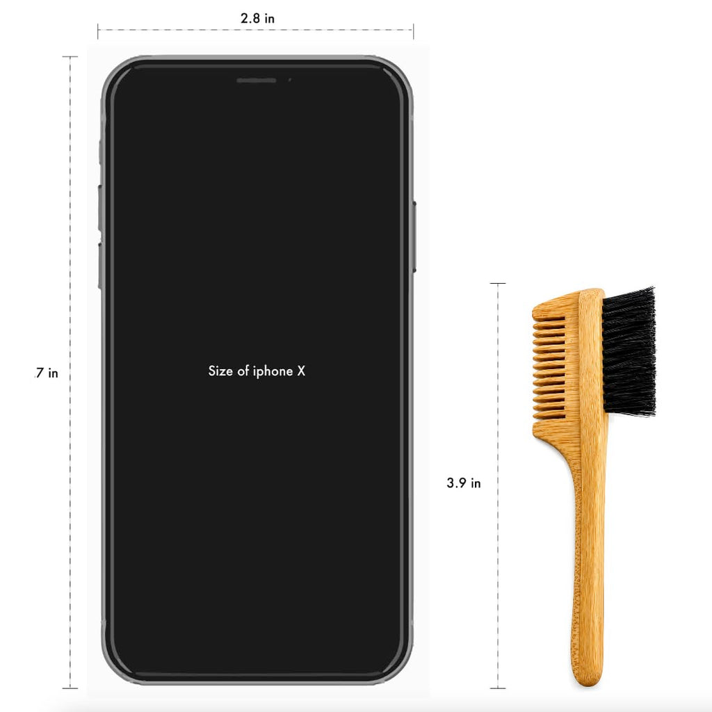 2-in-1 Split-leaf Sapling Mustache Brush & Comb – 2-Pack