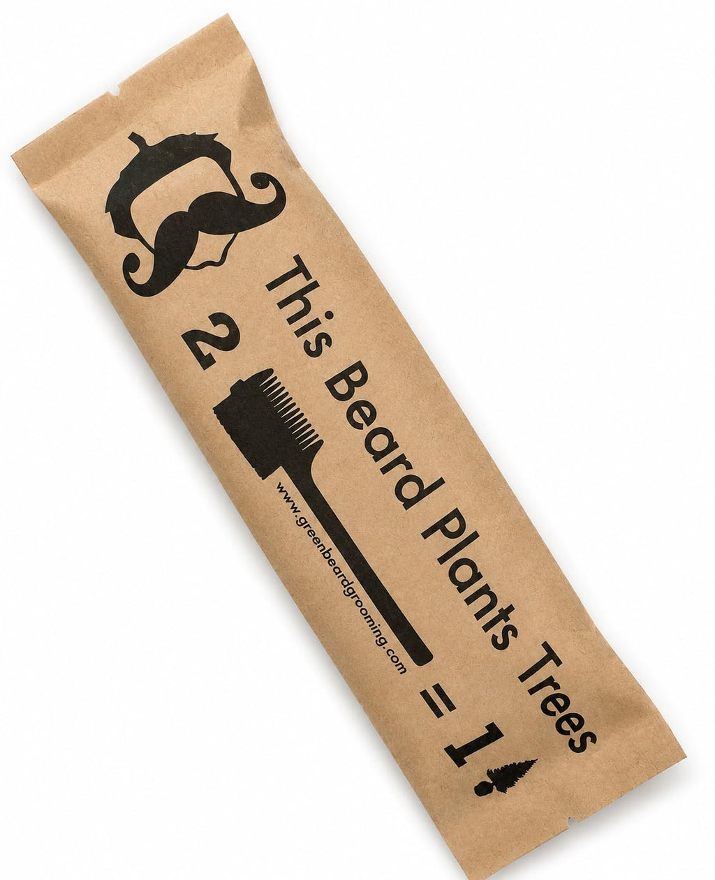 2-in-1 Split-leaf Sapling Mustache Brush & Comb – 2-Pack