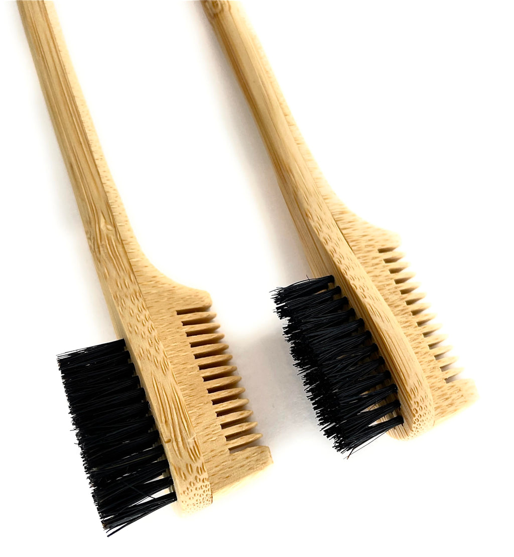 2-in-1 Split-leaf Sapling Mustache Brush & Comb – 2-Pack