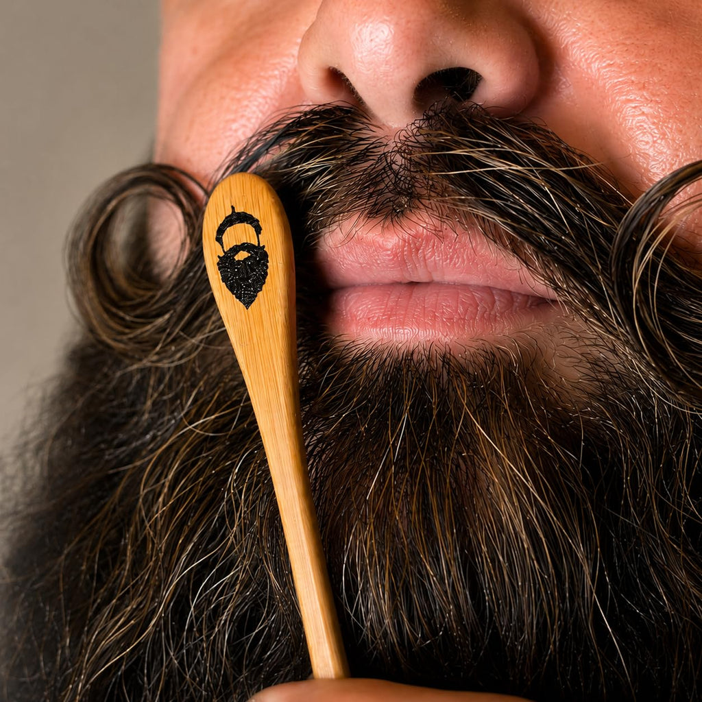 Sapling Grove Mustache Brush & Comb Set – 4 Piece