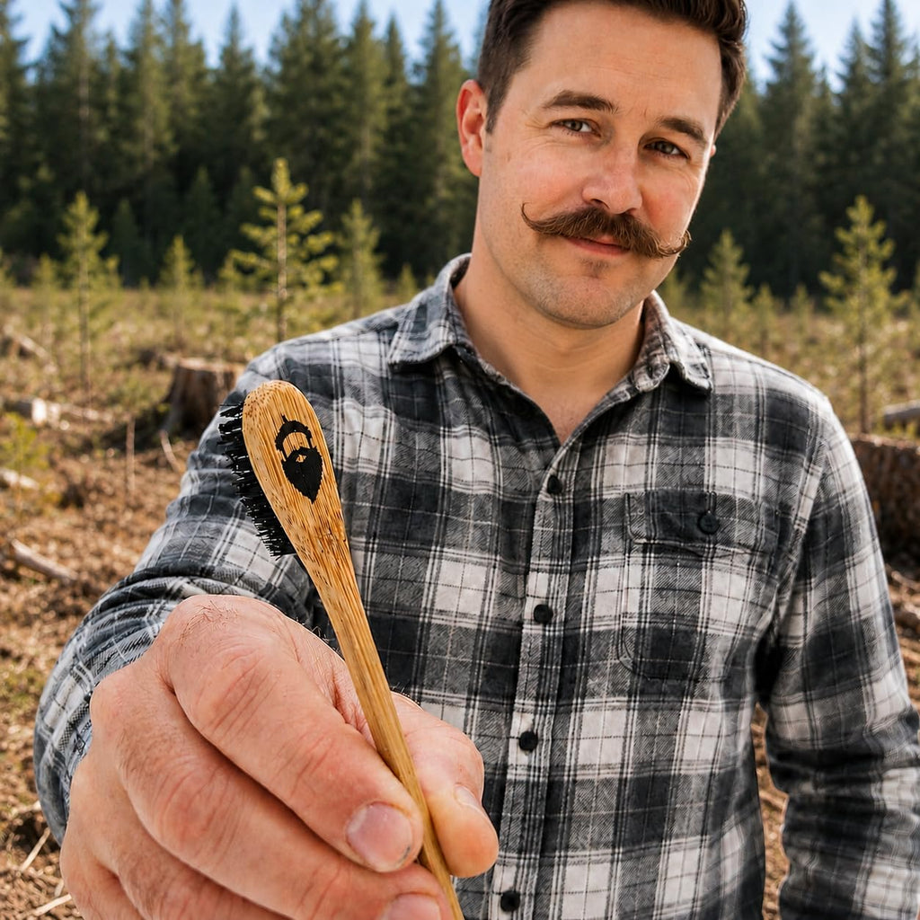 2-in-1 Sapling Mustache Brush & Comb (2-pack)